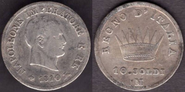 Italy. 10 Soldi 1810M.    dy22019