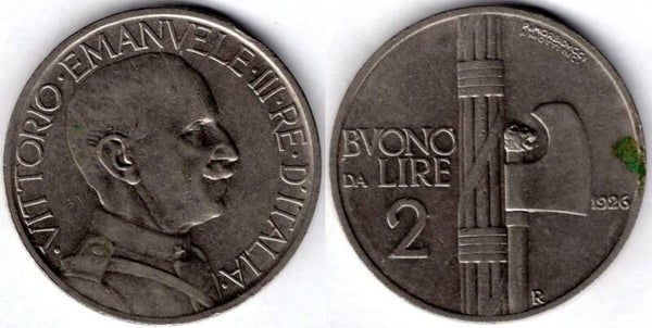 Italy. Two Lire 1926.   dy22037