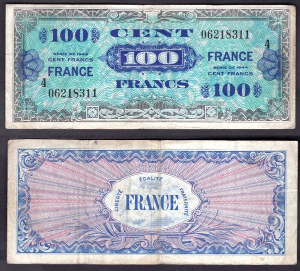 France. Allied Military. 100 Francs 1944 06218311 GF.    dy22069