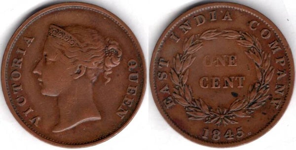 East India Company. One Cent 1845.  dy22073