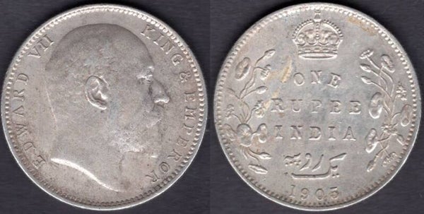 India. One Rupee 1905.  dy22092