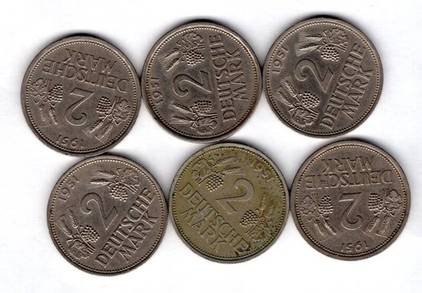West Germany, 6 x 2 Deutsche Mark 1951. dy22096