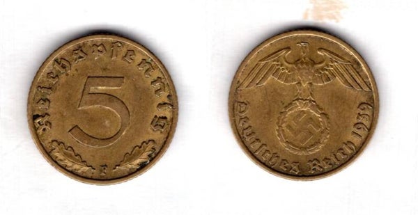 Germany. 5 Pfennig 1939F.    dy22120