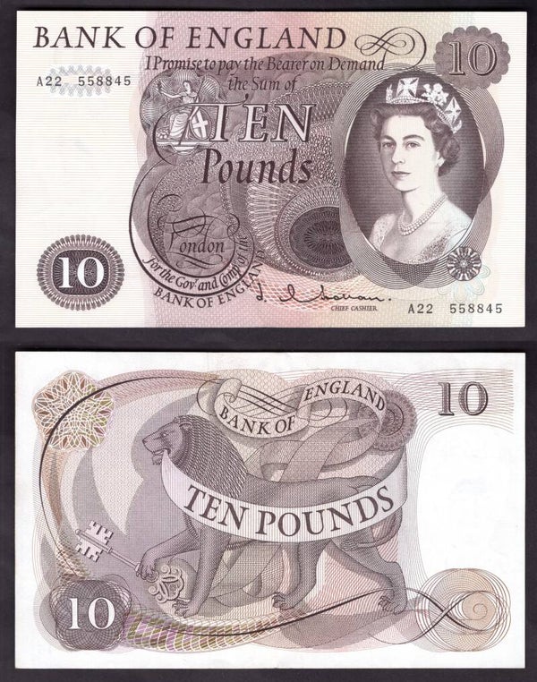 Great Britain. Hollom £10 (1963) A22 558845 Crisp VF. DY22138