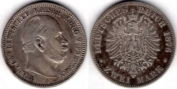 Prussia. Two Mark 1876A.   dy22151
