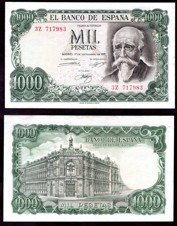 Spain. 1,000 Pesetas 1971 717983 VF-EF.  dy22158