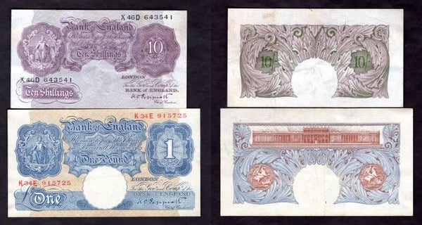 Peppiatt. 10 Shillings & £1 (1940) X46D & K34E.   dy22171
