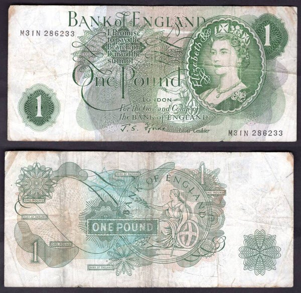 Fforde. £1 (1967) "G" reverse replacement M31N 286233 VG.   dy22183