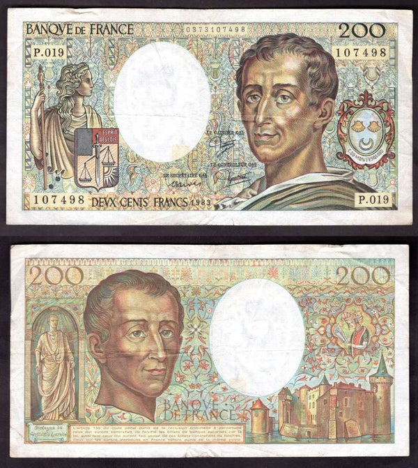 France. 200 Francs 1983 Crisp GF+.    dy22191