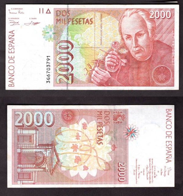 Spain. 2,000 Pesetas 1992 Crisp VF.  dy22206