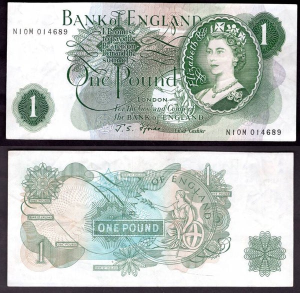 Fforde. £1 (1967) "G" reverse replacement N10M 014689 GF+.   dy22232