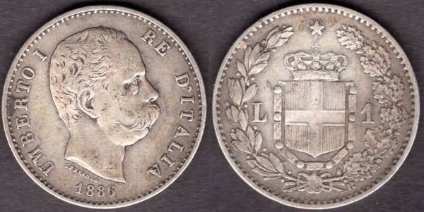 Italy. One Lira 1886R.   dy22252