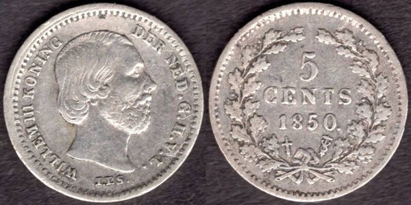 Netherlands. Five Cents 1850.   dy22300