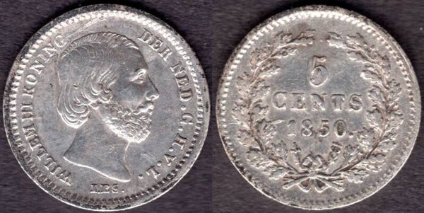 Netherlands. Five Cents 1850.   dy22301