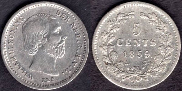 Netherlands. Five Cents 1859.   dy22303