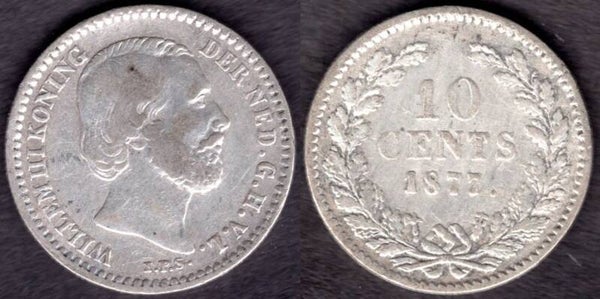 Netherlands. Ten Cents 1877.   dy22306