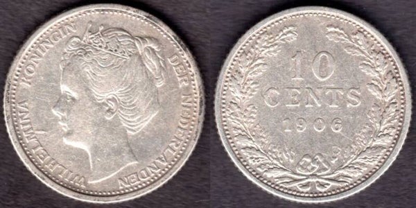 Netherlands. Ten Cents 1906.   dy22308