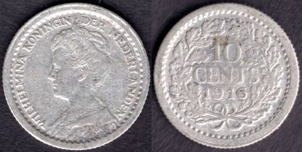 Netherlands. Ten Cents 1916.   dy22311
