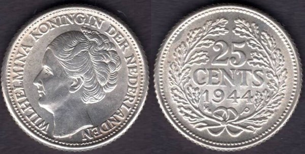 Netherlands. 25 Cents 1944.   dy22312