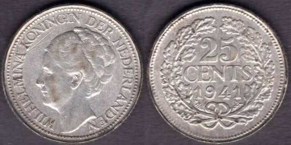 Netherlands. 25 Cents 1941.   dy22314