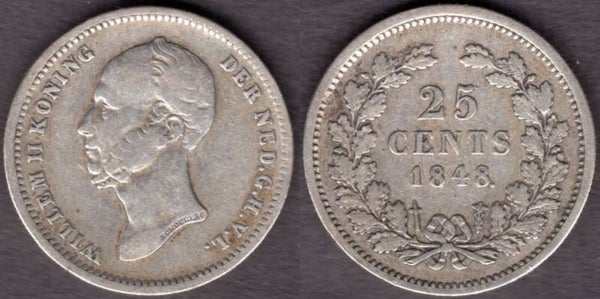 Netherlands. 25 Cents 1848.   dy22315