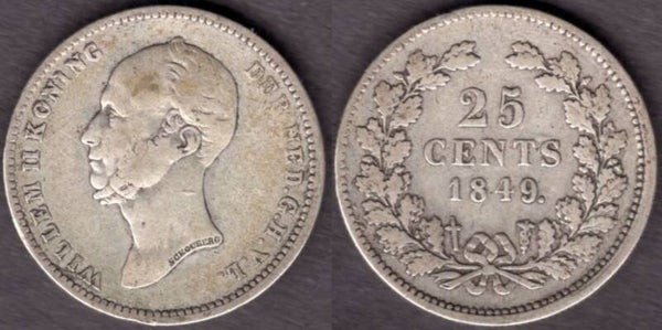 Netherlands. 25 Cents 1849.   dy22317