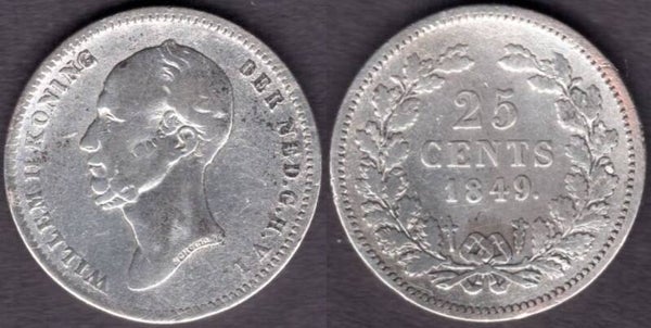 Netherlands. 25 Cents 1849.   dy22318