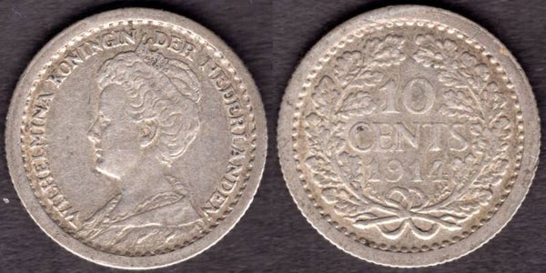 Netherlands. Ten Cents 1914.   dy22322