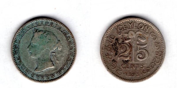 Ceylon. 25 Cents 1893  dy22340