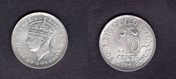 Ceylon. 10 Cents 1941  dy22345