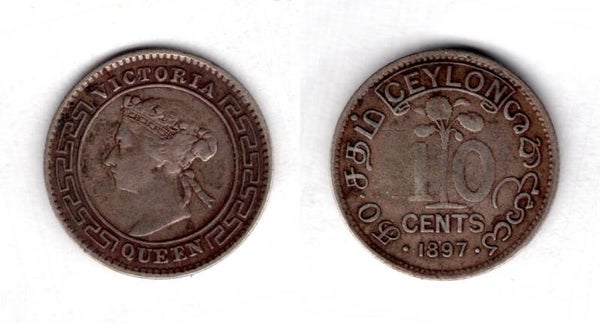 Ceylon. 10 Cents 1897.  dy22349
