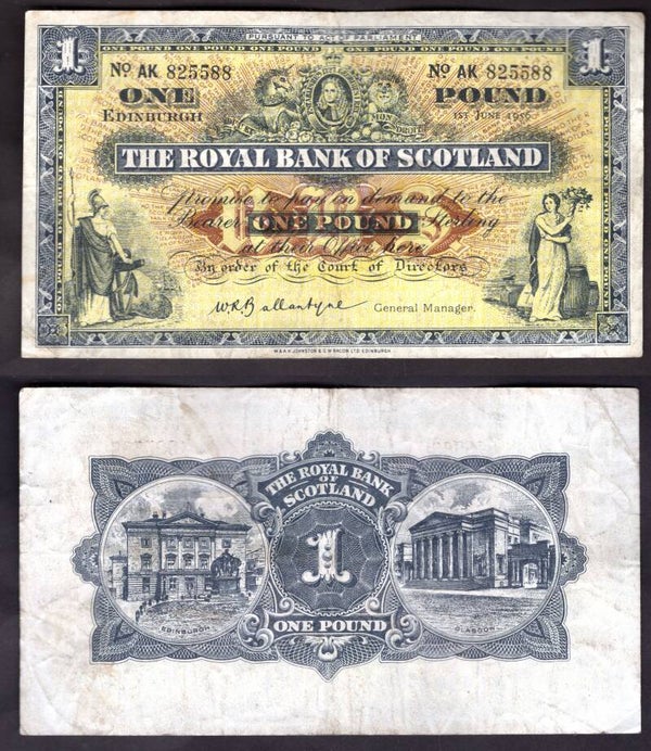 Royal Bank. £1  June 1956 F-VF.  dy22392
