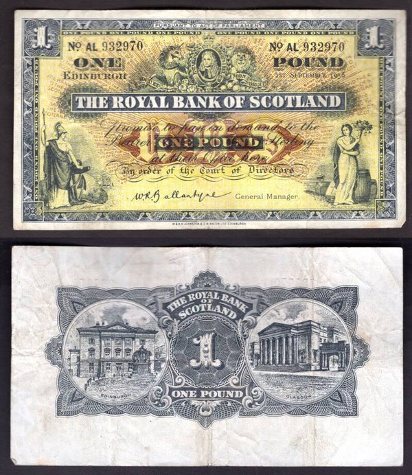 Royal Bank. £1  Sep 1956 GF.  dy22401