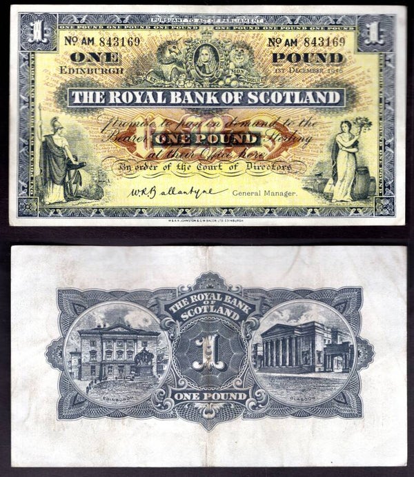 Royal Bank. £1  Dec 1956 GVF.  dy22411