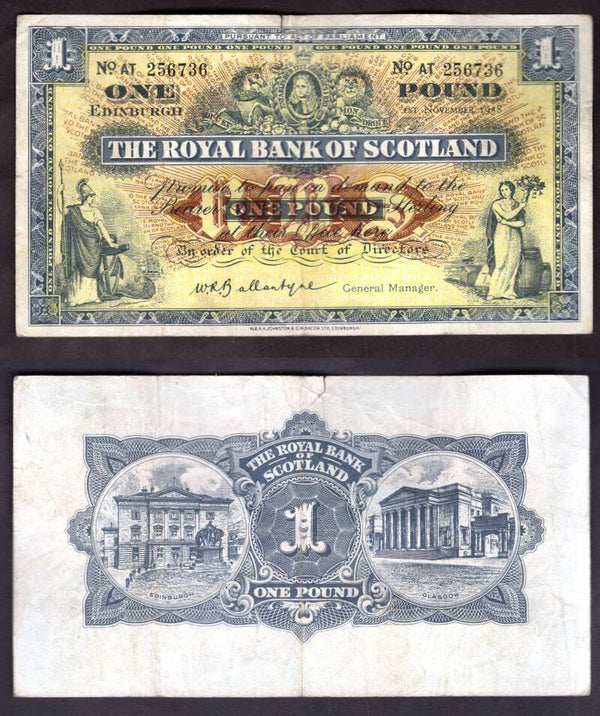 Royal Bank. £1  Nov 1958 GF.  dy22414