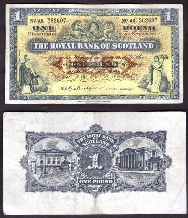 Royal Bank. £1  Nov 1959 Fine.  dy22419