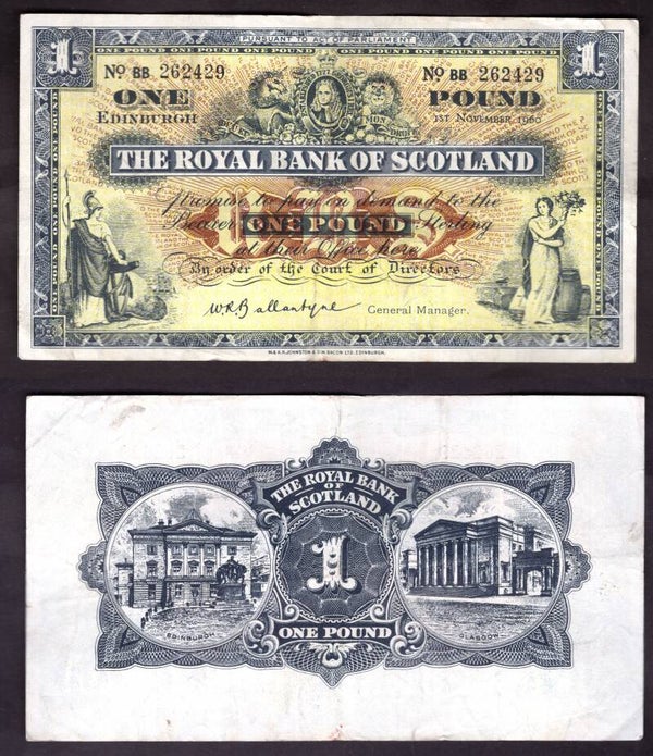 Royal Bank. £1  Nov 1960  VF.  dy22430