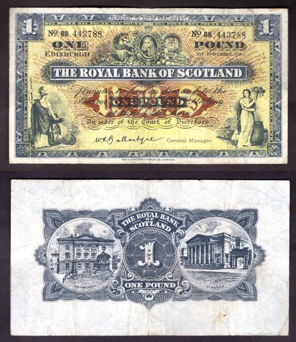Royal Bank. £1  Nov 1960  F-VF.  dy22431