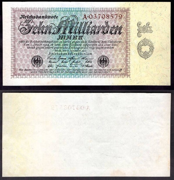 Germany. Ten Milliarden Mark 1923 VF-EF.   dy22452
