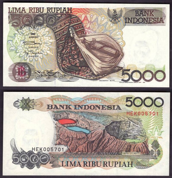 Indonesia. 5,000 Rupiah 1992 (1992) NEF.  dy22477
