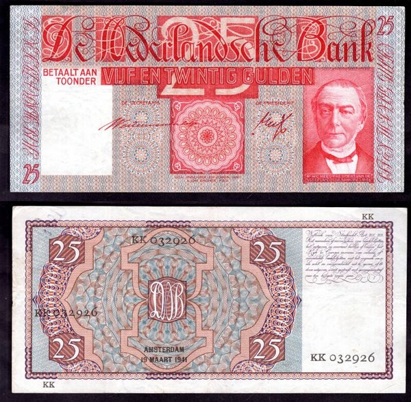 Netherlands. 25 Guilders 19-3-1941 NVF.  dy22491
