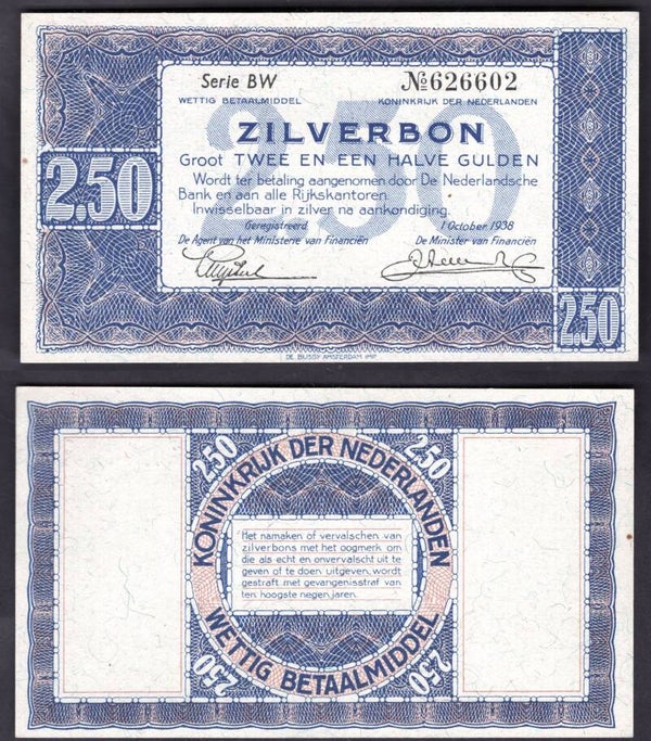 Netherlands. 2.5 Zilverbon BW 626602 AU.  dy22494