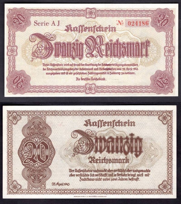 Germany. 20 Reichsmark 1945 AU.  dy22535