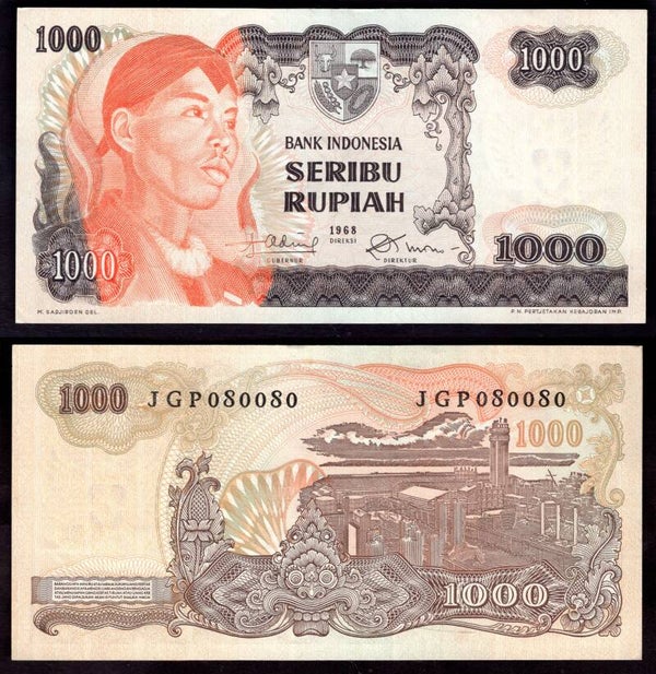 Indonesia. 1,000 Rupiah 1968 JGP 080080 GVF.  dy22541