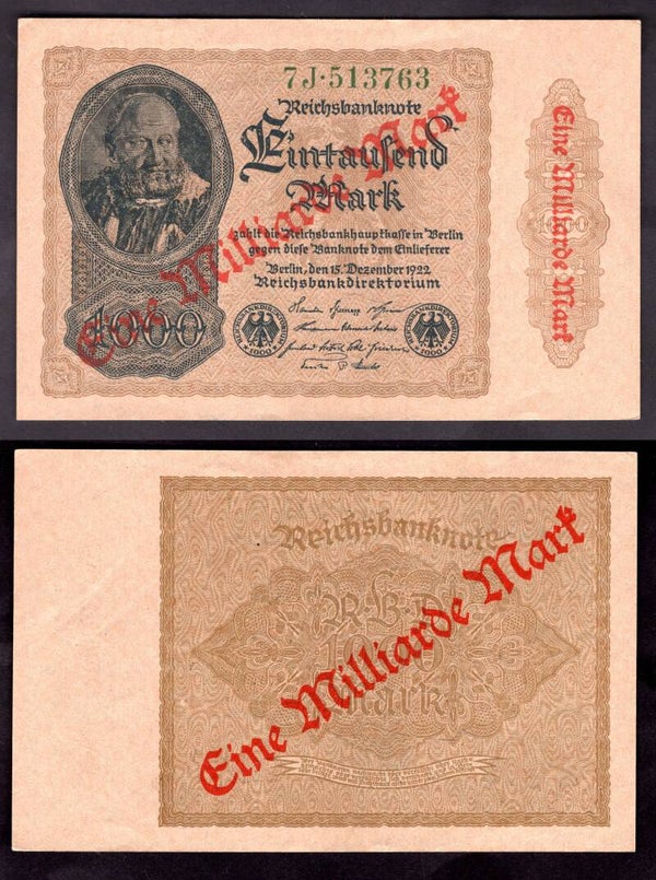 Germany. One Milliarde Mark (1923) VF-EF.  dy22550