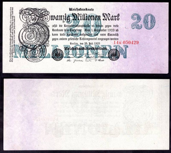 Germany. 20 Million Mark 1923 GEF.  dy22566