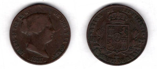 Spain. 25 Centimos 1857.   dy22606