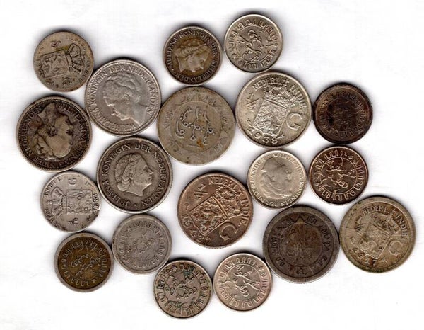 (OE). Dutch Colonial. 19 silver coins. DY22610