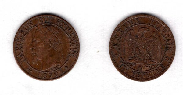France. One Centime 1870A.   dy22650