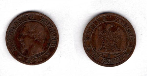 France. One Centime 1854B.   dy22651
